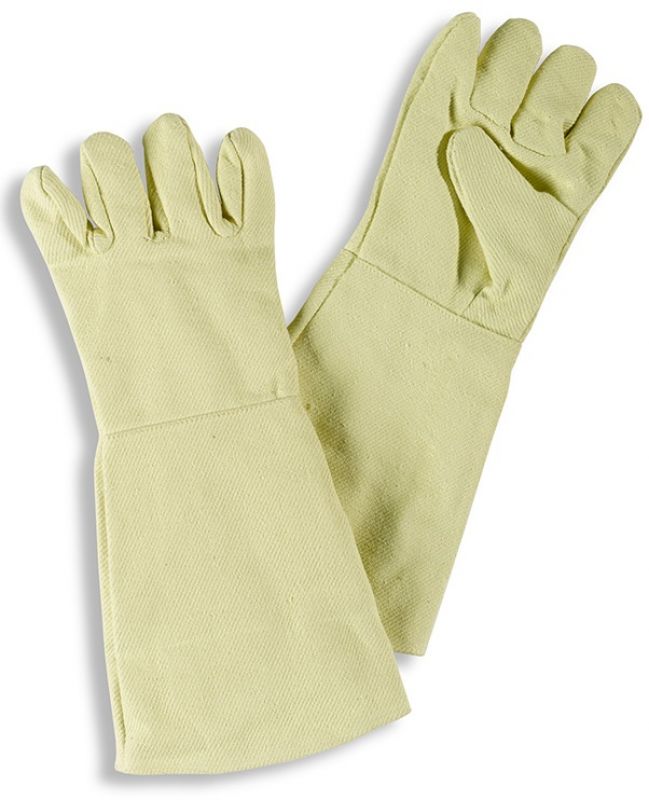 HB-Workwear, Flammen-/Schweierschutz-5-Finger-Handschuhe fr Kontakthitze, 400 mm lang, gelb