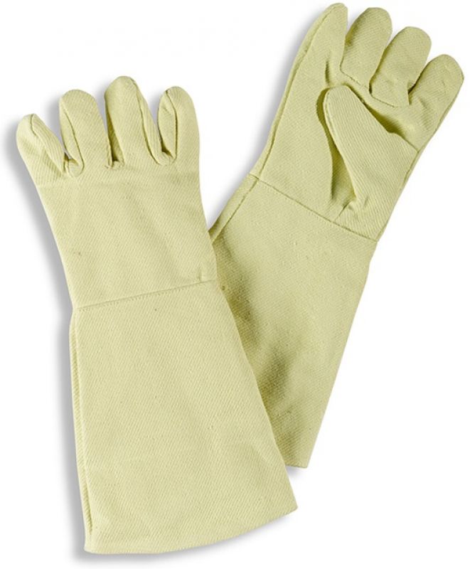 HB-Workwear, Flammen-/Schweierschutz-5-Finger-Handschuhe fr Kontakthitze, 330 mm lang, gelb