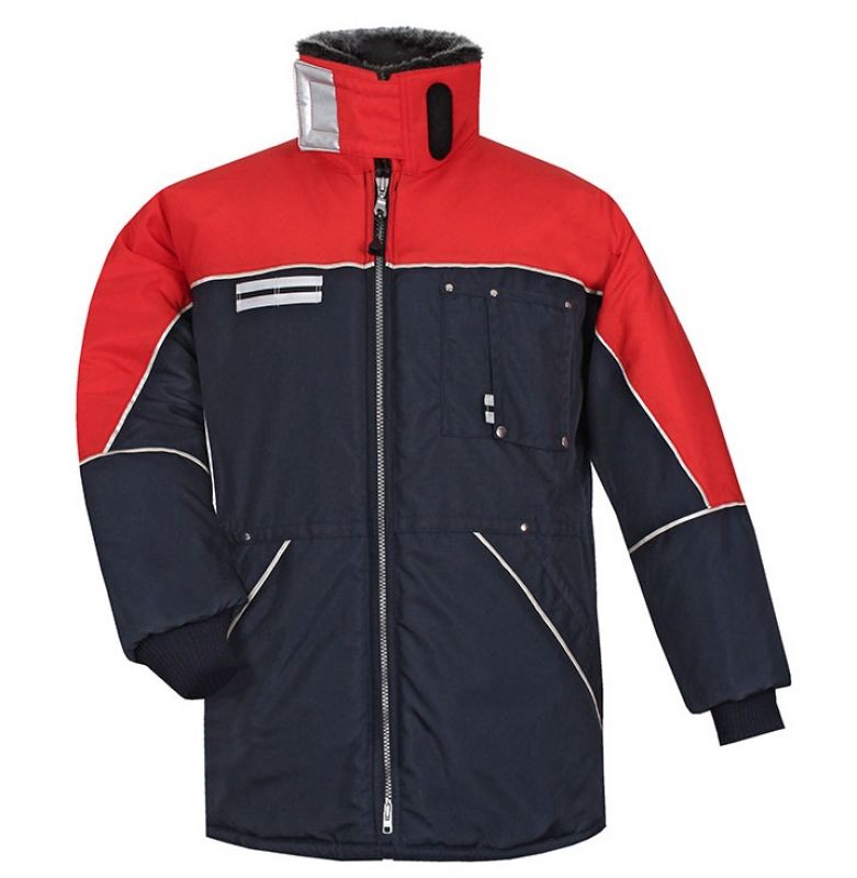 HB-Workwear, Klte-Schutz, Tempex-Kommissionierer-Herrenjacke, 510 g/m, navy/rot