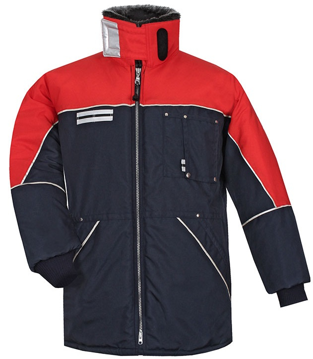 HB-Workwear, Kälte-Schutz, Tempex-Kühlraum-Herrenjacke, 410 g/m², navy/rot