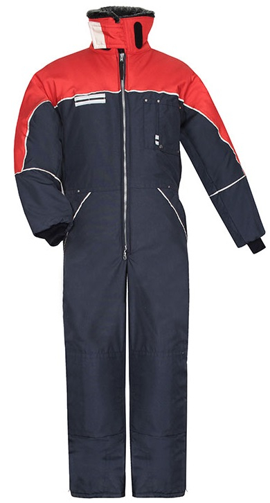 HB-Workwear, Kälte-Schutz, Tempex-Kommissionierer-Overall, 510 g/m², navy/rot