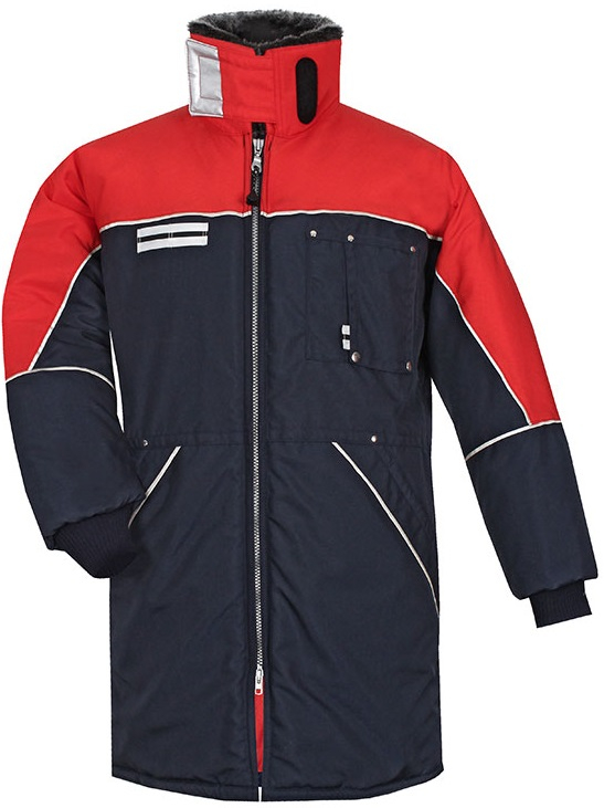 HB-Workwear, Kälte-Schutz, Tempex-Besuchermantel, 510 g/m², navy/rot
