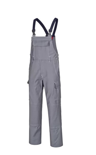 HB- Störlichtbogenschutz- Latzhose Kl.2, HB-4arc, 7kA/4kA, mittelgrau