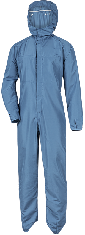 HB-Workwear, Arbeitsoverall, Reinraum und Staub-Overall, Kombi, mit Kopfhaube, 115 g/m², royal