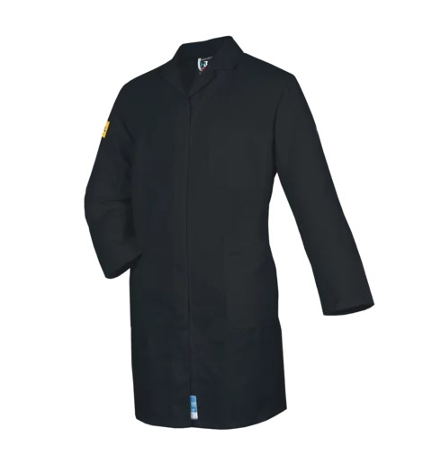 HB-ESD-Produktschutz-Herrenmantel, langarm, 130 g/m², schwarz