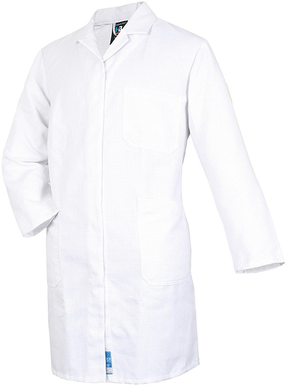 HB-Workwear, ESD-Produktschutz-Damenmantel, langarm, 130 g/m², weiß