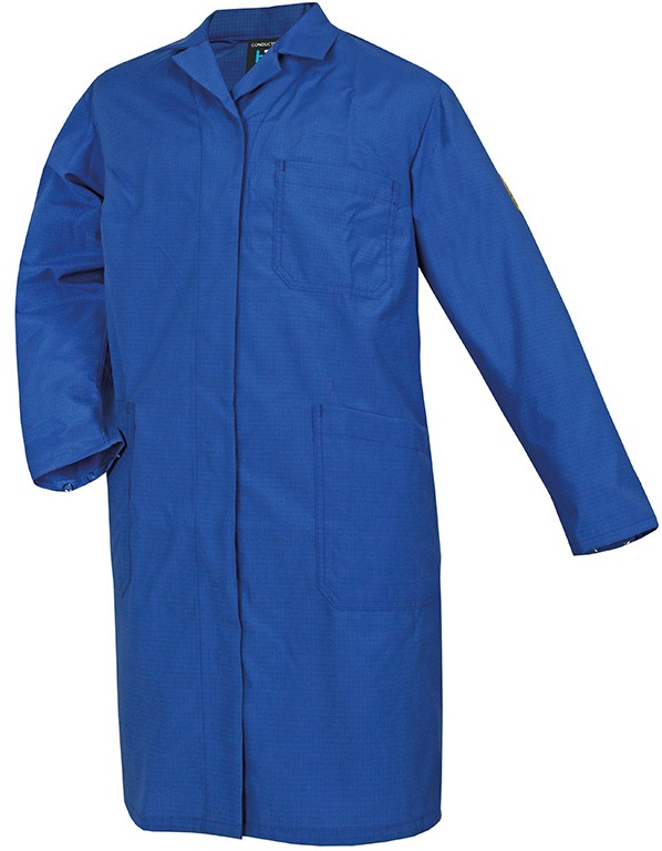 HB-Workwear, ESD-Produktschutz-Damenmantel, langarm, 130 g/m², royal