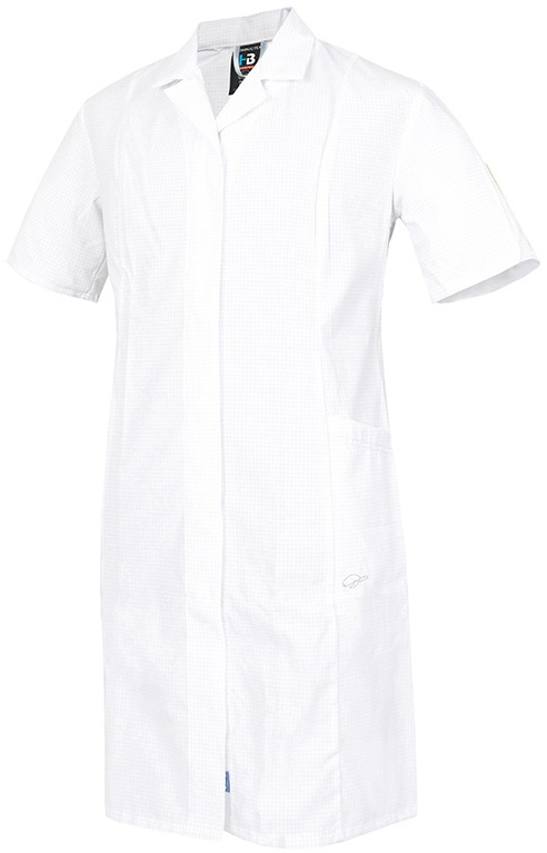 HB-Workwear, ESD-Produktschutz-Damenmantel, kurzarm, 130 g/m², weiß