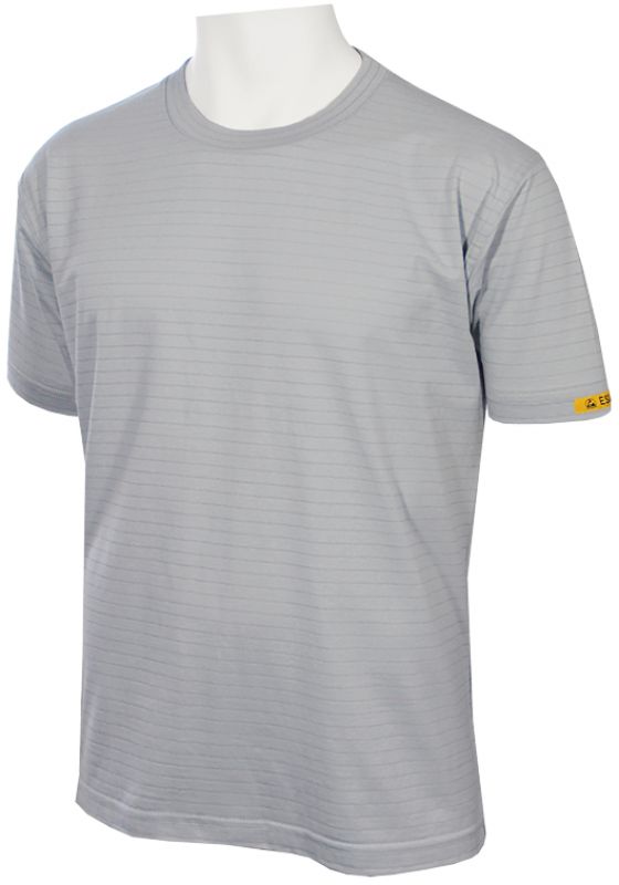 HB-Worker-Shirts, ESD-Produktschutz-Herren-T-Shirt, kurzarm, 160 g/m, silbergrau