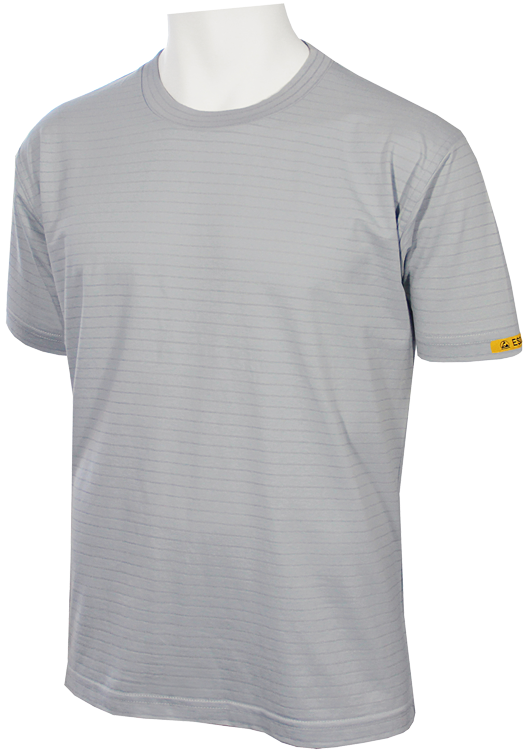 HB-Worker-Shirts, ESD-Produktschutz-Herren-T-Shirt, kurzarm, 160 g/m², silbergrau