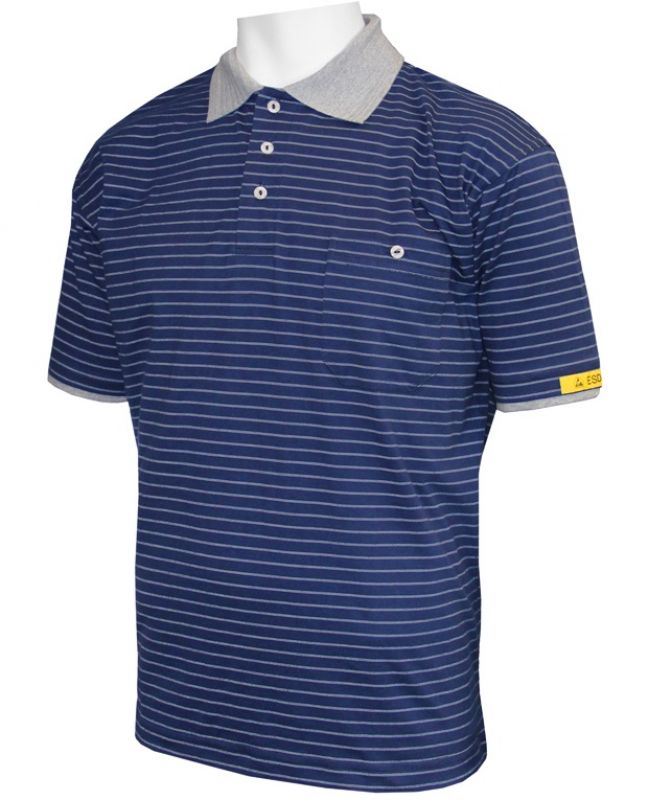 HB-Worker-Shirts, ESD-Produktschutz-Herren-Poloshirt, kurzarm, 160 g/m, navy/silbergrau