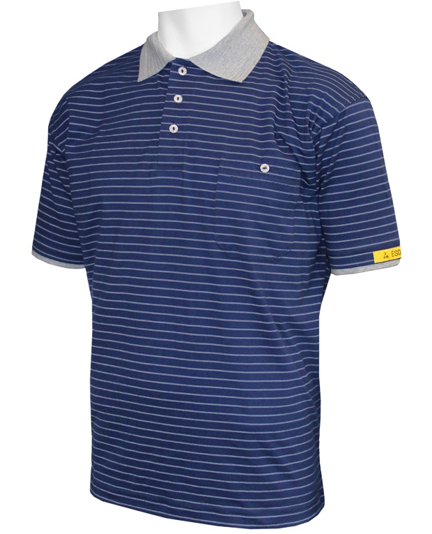 HB-Worker-Shirts, ESD-Produktschutz-Herren-Poloshirt, kurzarm, 160 g/m², navy/silbergrau