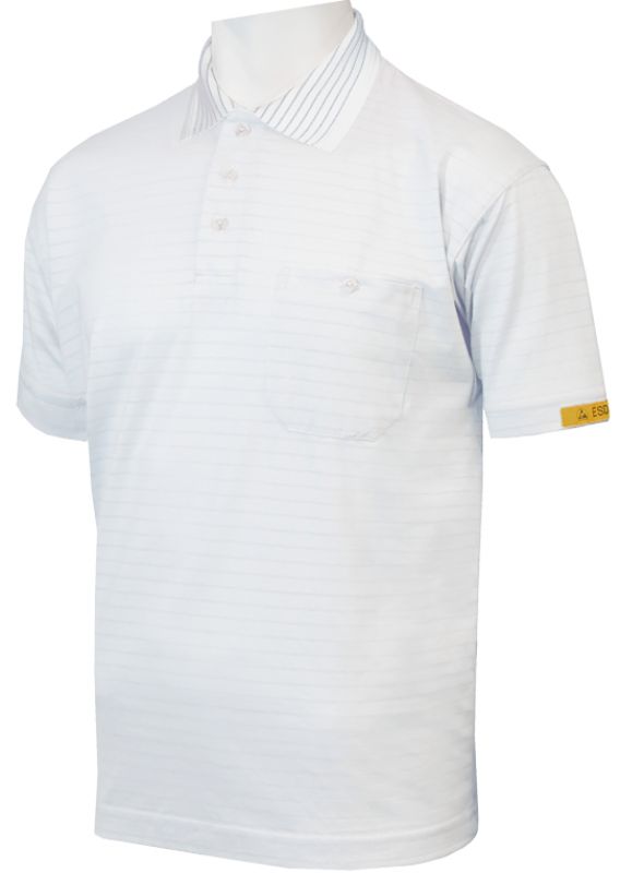 HB-Worker-Shirts, ESD-Produktschutz-Herren-Poloshirt, kurzarm, 160 g/m, wei