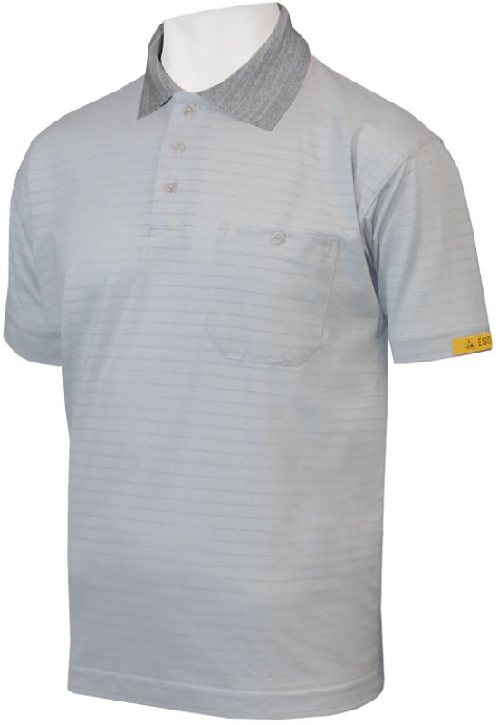 HB-Worker-Shirts, ESD-Produktschutz-Herren-Poloshirt, kurzarm, 160 g/m, silbergrau