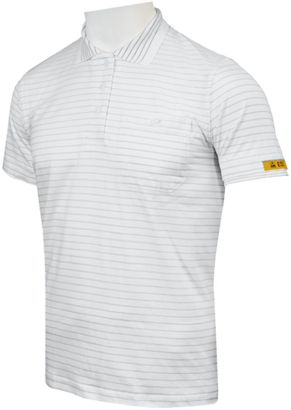 HB-Worker-Shirts, ESD-Produktschutz-Damen-Poloshirt, kurzarm, 160 g/m, wei