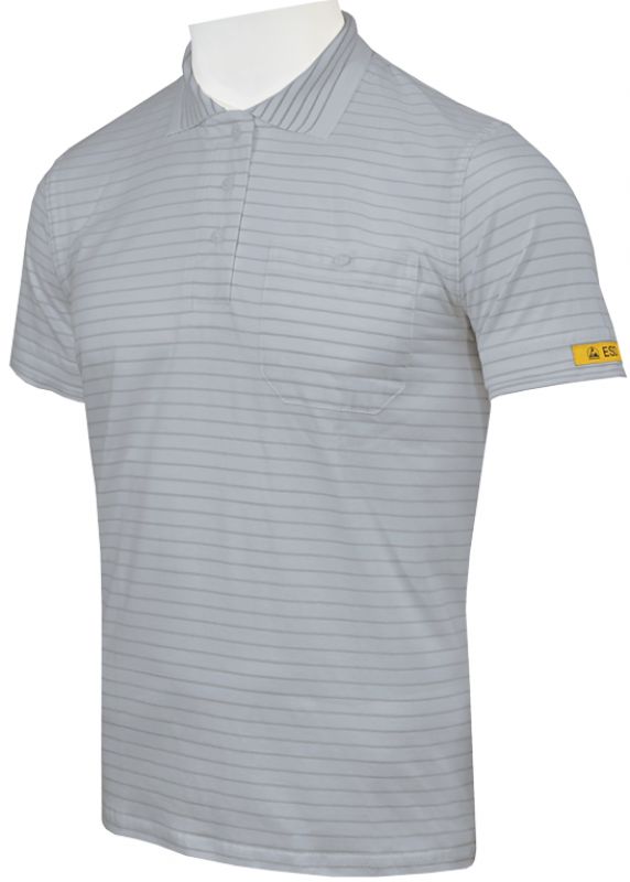 HB-Worker-Shirts, ESD-Produktschutz-Damen-Poloshirt, kurzarm, 160 g/m, silbergrau