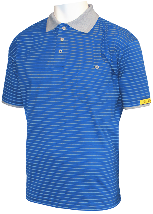 HB-Worker-Shirts, ESD-Produktschutz-Herren-Poloshirt, kurzarm, 170 g/m², royal/silbergrau