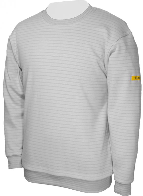 HB-Worker-Shirts, ESD-Produktschutz-Sweatshirt, 300 g/m, silbergrau