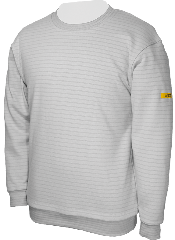 HB-Worker-Shirts, ESD-Produktschutz-Sweatshirt, 300 g/m², silbergrau