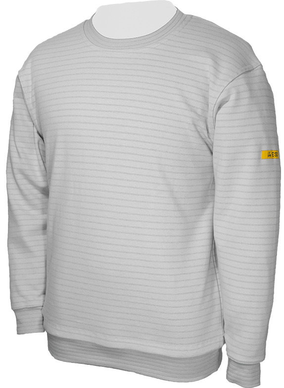 HB-Worker-Shirts, ESD-Produktschutz-Sweatshirt, 300 g/m, silbergrau