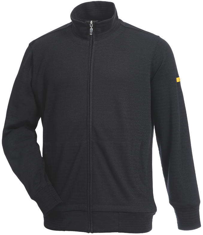 HB-Worker-Shirts, ESD-Produktschutz-Sweatjacke, 305 g/m², schwarz