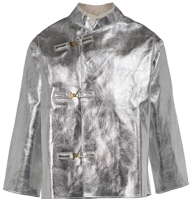 HB-Schweißer-Schutz, Flammen-/Schweißerschutz-Hitzeschutzjacke, Schweißerjacke, 460 g/m², silber