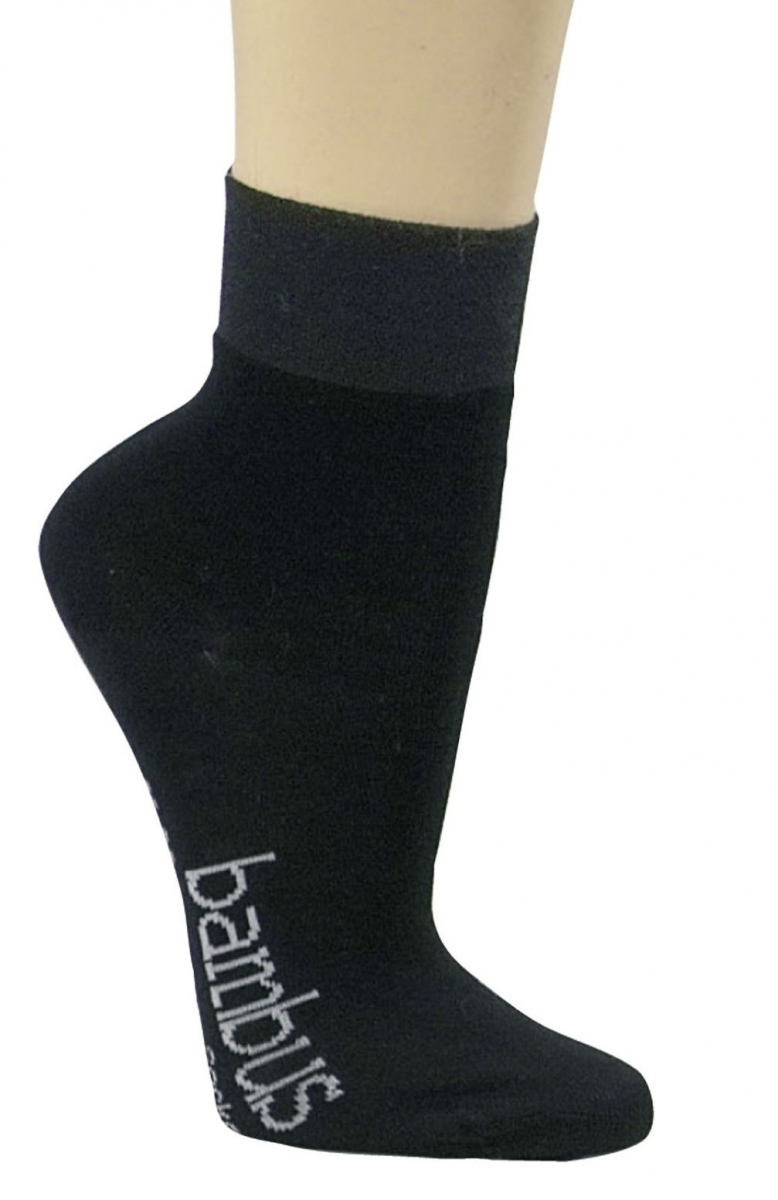 WOWERAT-Wellness-Socken, Bambus, extra-verkürzter Schaft, ohne Gummizug, 3-er Pkg., schwarz