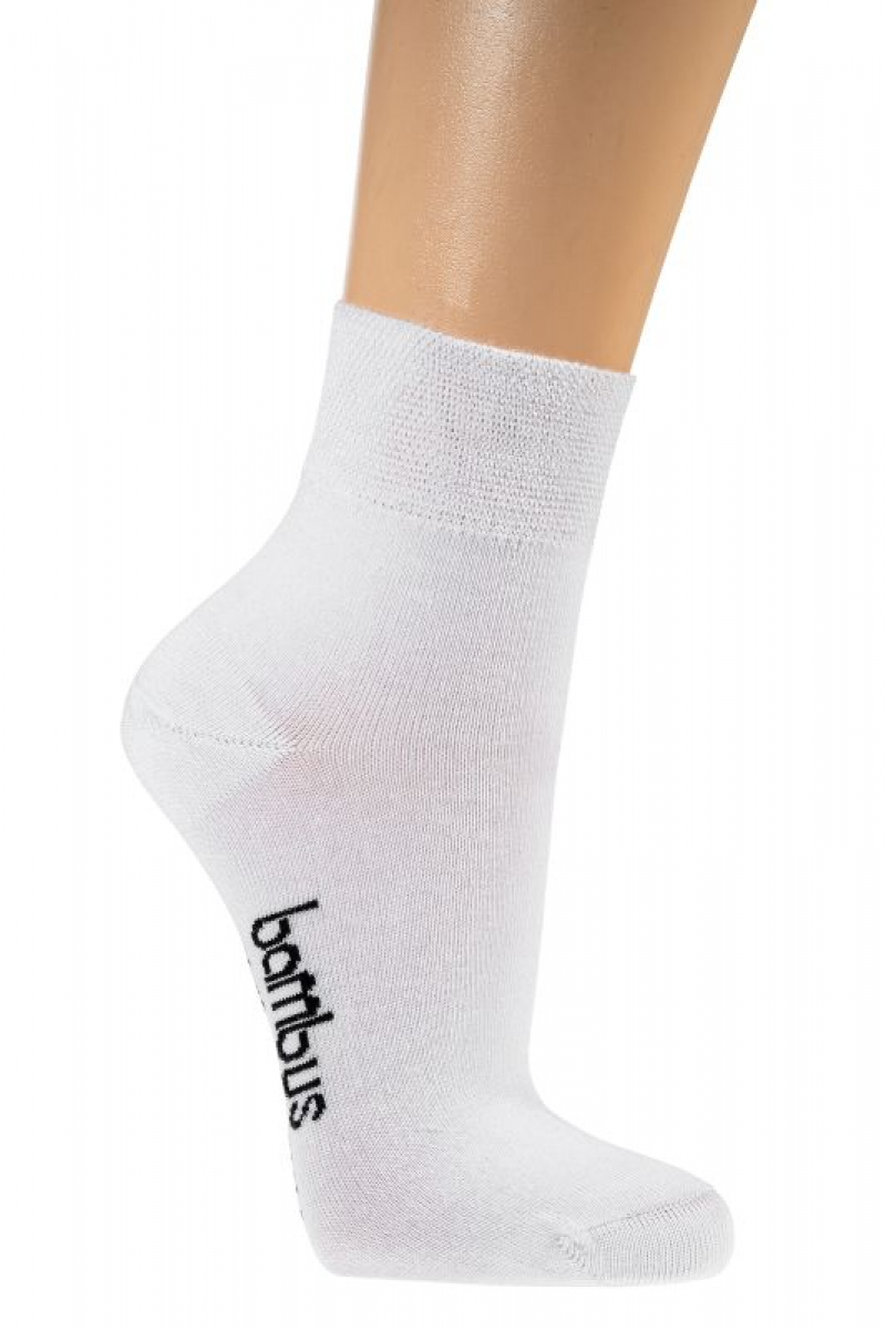 WOWERAT-Wellness-Socken, Bambus, extra-verkürzter Schaft, ohne Gummizug, 3-er Pkg., weiß