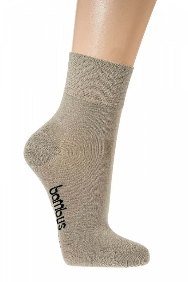 WOWERAT-Wellness-Socken, Bambus, extra-verkürzter Schaft, ohne Gummizug, 3-er Pkg., beige