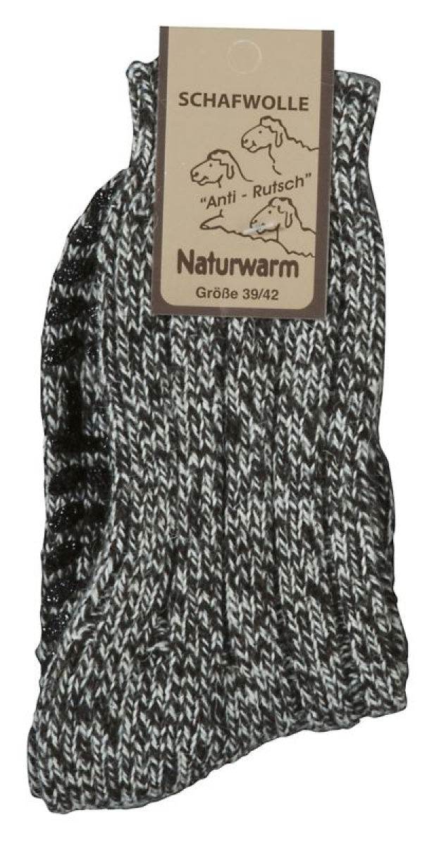 WOWERAT-Antirutsch Norwegersocken, `STOPP`, 3er-Teilung, 2-er Pkg., silber