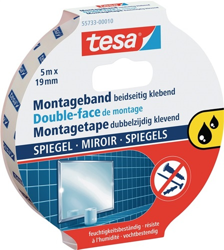 TESA-Betriebsbedarf, Spiegel-/Montageband Powerbond® 55733 L.5m B.19mm weiß Rl.