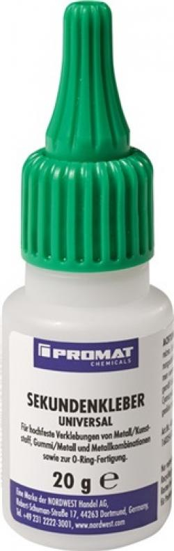 PROMAT-Betriebsbedarf, Sekundenkleber Univ.20g NSF P1 farblos Flasche