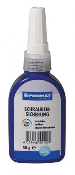 PROMAT-Betriebsbedarf, Schraubensicherung 50g hochvikos rot DVGW Flasche