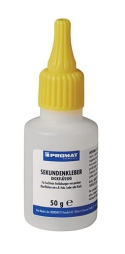 PROMAT-Betriebsbedarf, Sekundenkleber dickflüssig 50g farblos Flasche