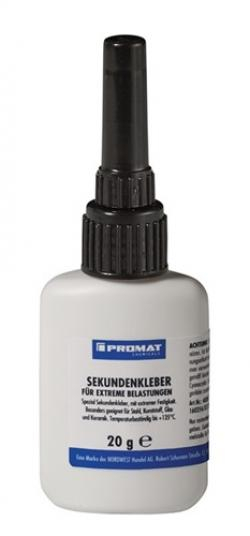 PROMAT-Betriebsbedarf, Sekundenkleber f.extreme Belastungen 20g farblos Flasche