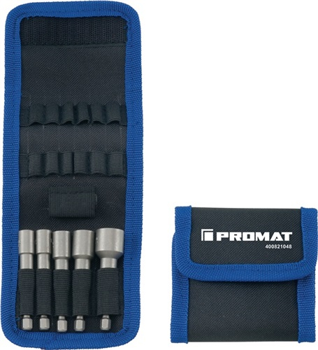 PROMAT-Betriebsbedarf, Steckschlüsseleinsatz 5tlg.6 KT SW 6/7/8/10/13 1/4 Zoll 6 KT Antrieb Klapptasche