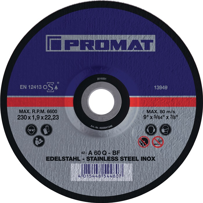 PROMAT-Betriebsbedarf, Trennscheibe INOX D115x1mm ger.INOX Bohrung 22,23M-Betriebsbedarf,m