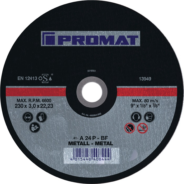 PROMAT-Betriebsbedarf, Trennscheibe D125x2,5mm gekr.STA Bohr.22,23M-Betriebsbedarf,m