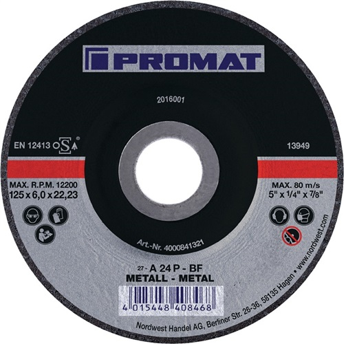 PROMAT-Betriebsbedarf, Schruppscheibe D115xS6mm gekr.STA Bohrung 22,23M-Betriebsbedarf,m