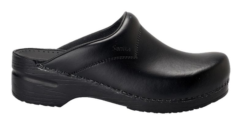 SANITA-Footwear, Arbeits-Berufs-Sicherheits-Clogs, San Flex, offen, OB, schwarz