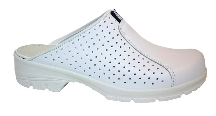 SANITA-Footwear, Arbeits-Berufs-Sicherheits-Clogs, San Duty, mit Lochung, offen, O1, weiß