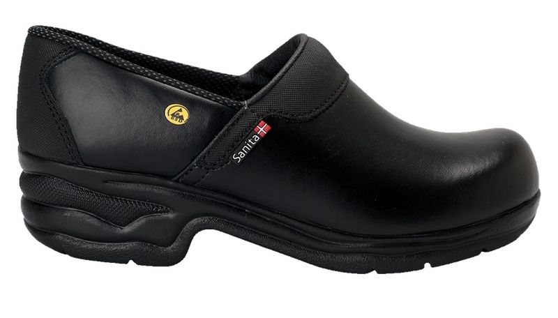 SANITA-Footwear, Arbeits-Berufs-Sicherheits-Clogs, geschlossen, ESD, O2, schwarz