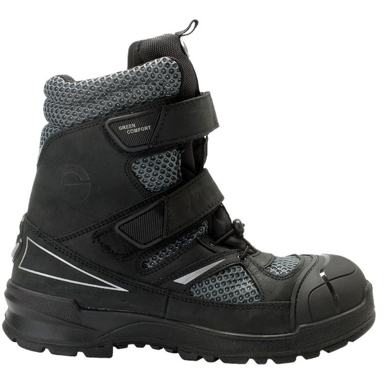 SANITA-Footwear, S3-Arbeits-Berufs-Sicherheits-Schuhe, hoch, mit Klett, Windstone, schwarz/grau