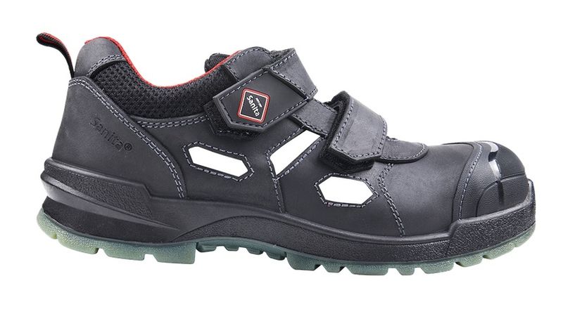 SANITA-Footwear, Arbeits-Berufs-Sicherheits-Sandalen, Calcite, S1P, ESD, Klett, schwarz