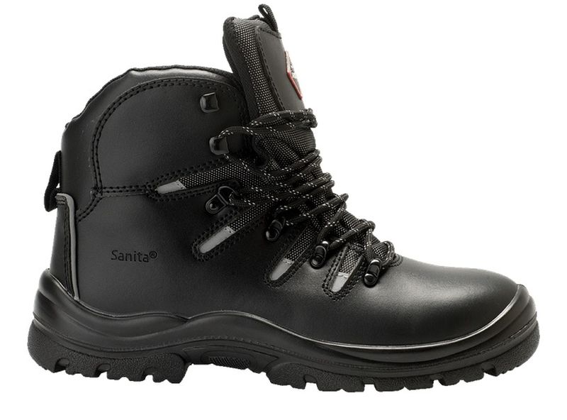 SANITA-Footwear, S3-Arbeits-Berufs-Sicherheits-Schuhe, Schnrstiefel, Fenite, schwarz