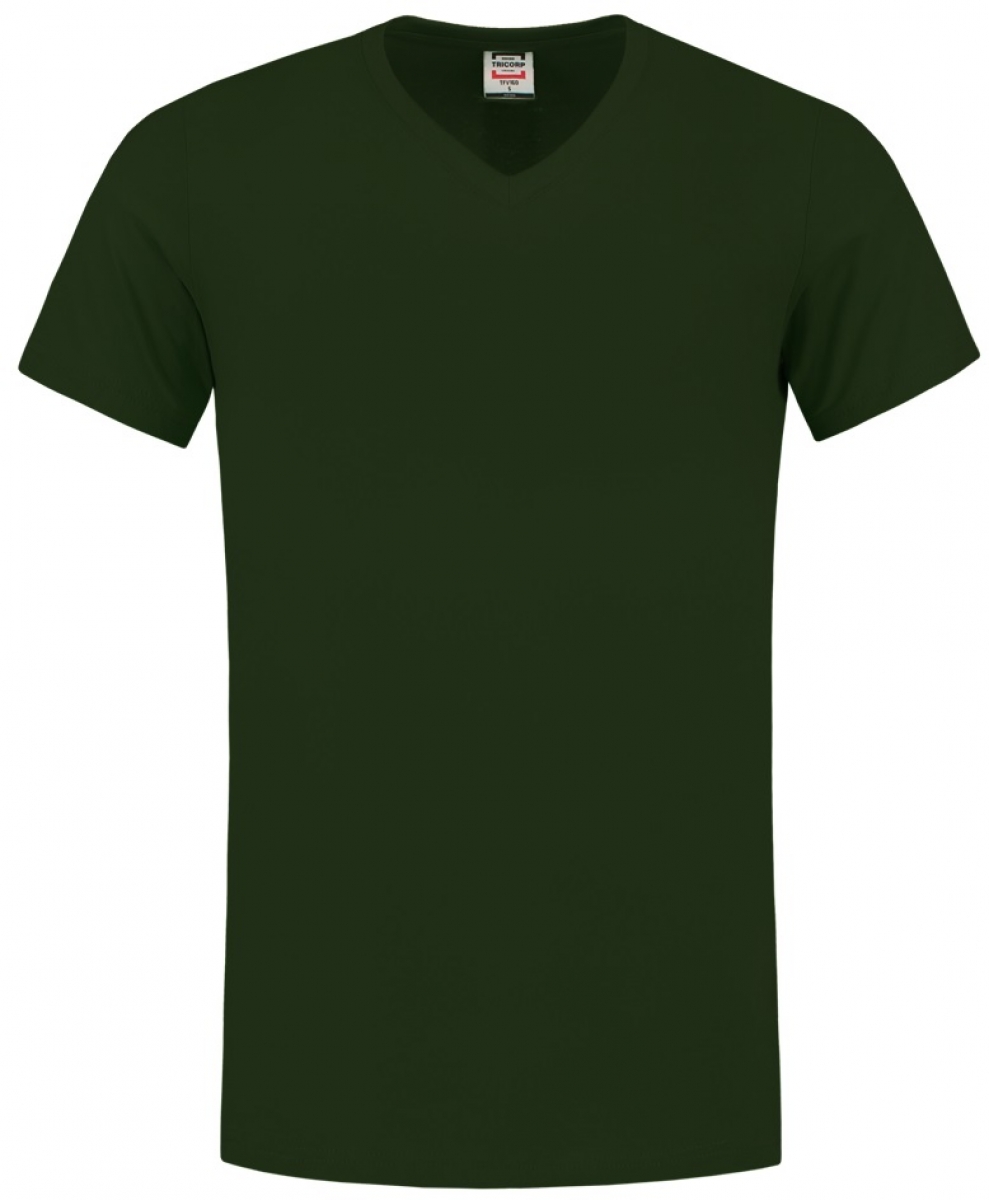 TRICORP-Worker-Shirts, T-Shirts, V-Ausschnitt, Slim Fit, 160 g/m, bottlegreen