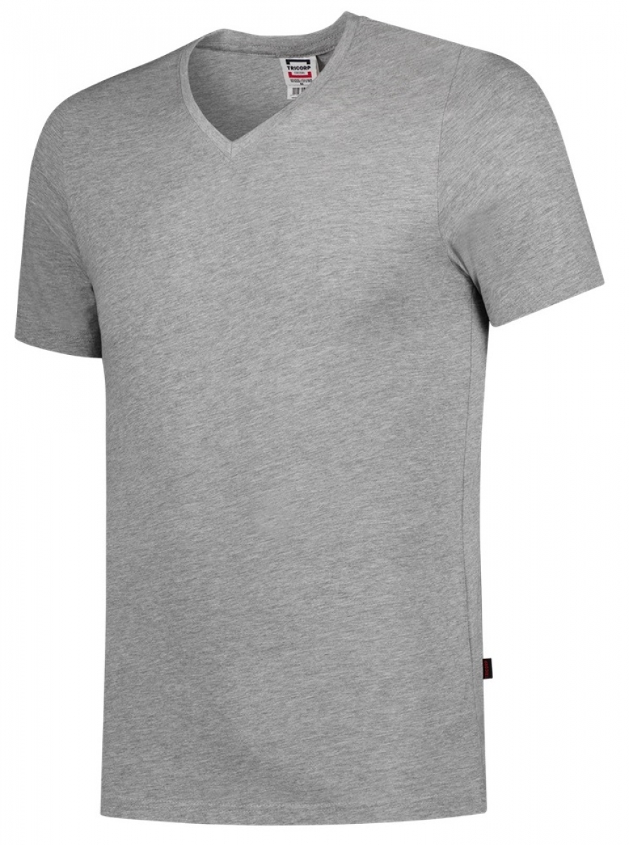 TRICORP-Worker-Shirts, T-Shirts, V-Ausschnitt, Slim Fit, 160 g/m, grau-meliert