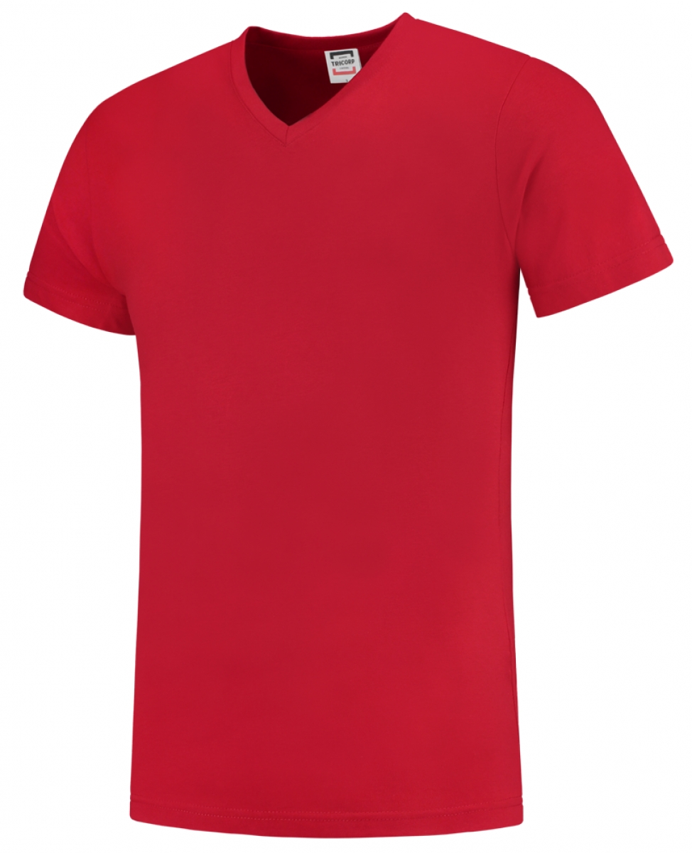 TRICORP-Worker-Shirts, T-Shirts, V-Ausschnitt, Slim Fit, 160 g/m, red