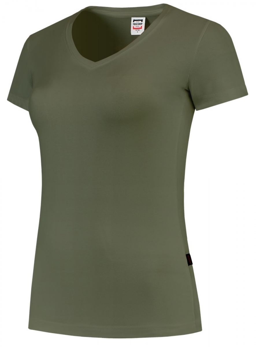 TRICORP-Worker-Shirts, Damen-T-Shirts, V-Ausschnitt, 190 g/m, army