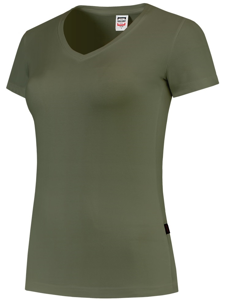 TRICORP-Worker-Shirts, Damen-T-Shirts, V-Ausschnitt, 190 g/m, army